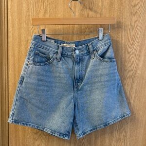 Levi's Denim High-Rise Women's Shorts - Light Blue